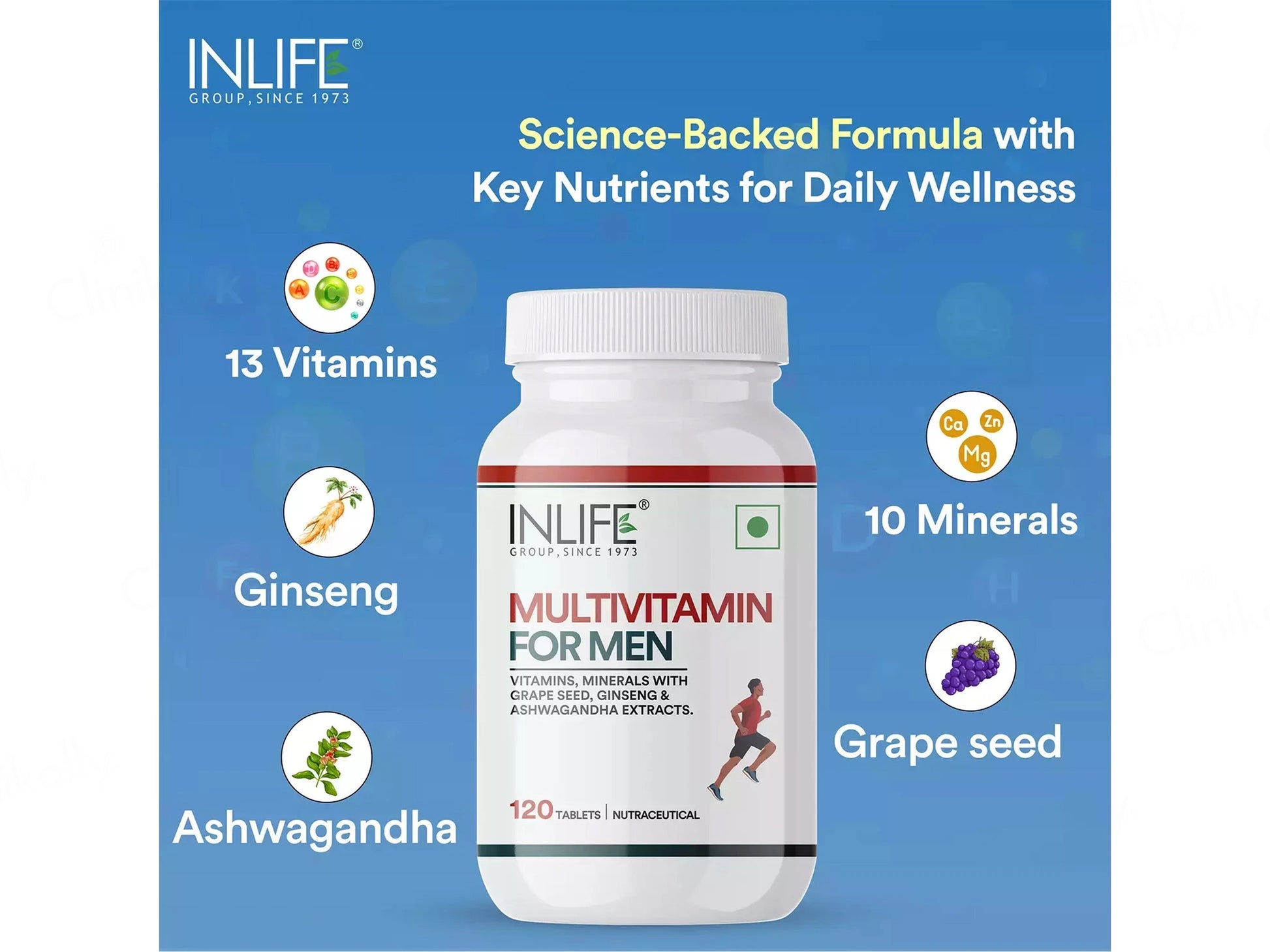 Inlife Multivitamin and  Minerals Vegetarian Tablet For Men