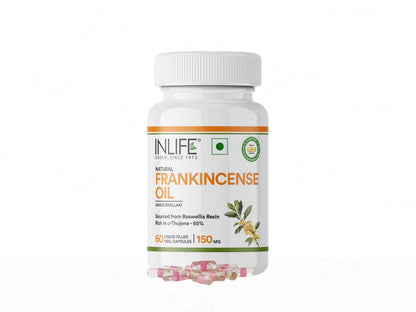 Inlife Natural Frankincense Oil 150mg Liquid Filled Veg Capsule