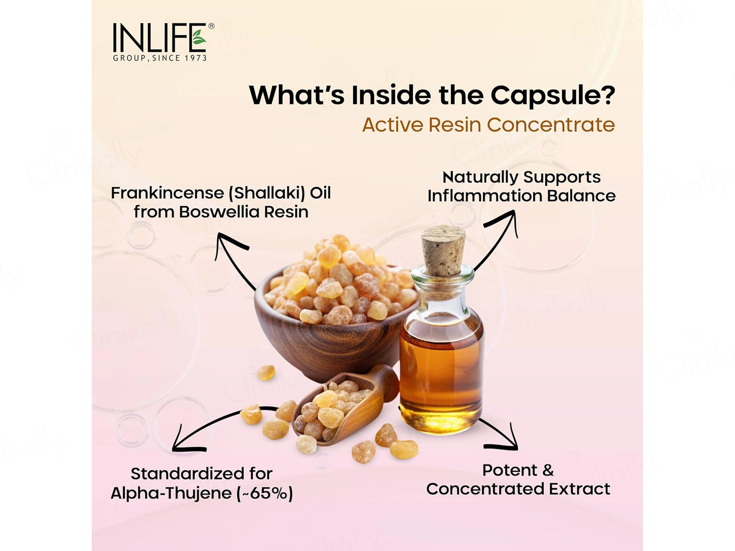 Inlife Natural Frankincense Oil 150mg Liquid Filled Veg Capsule