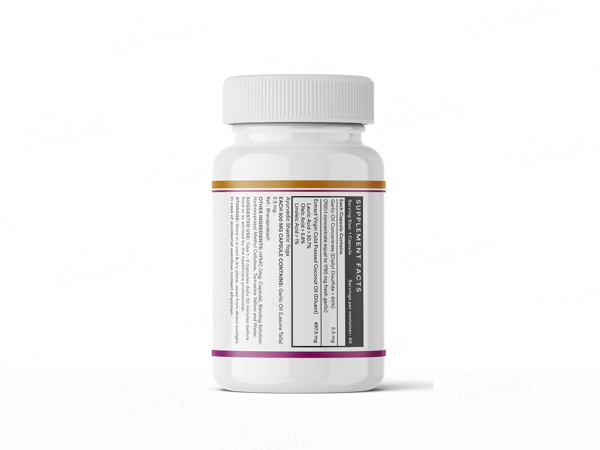 Inlife Natural Garlic Oil 0.5 Percent Liquid Filled Veg Capsule