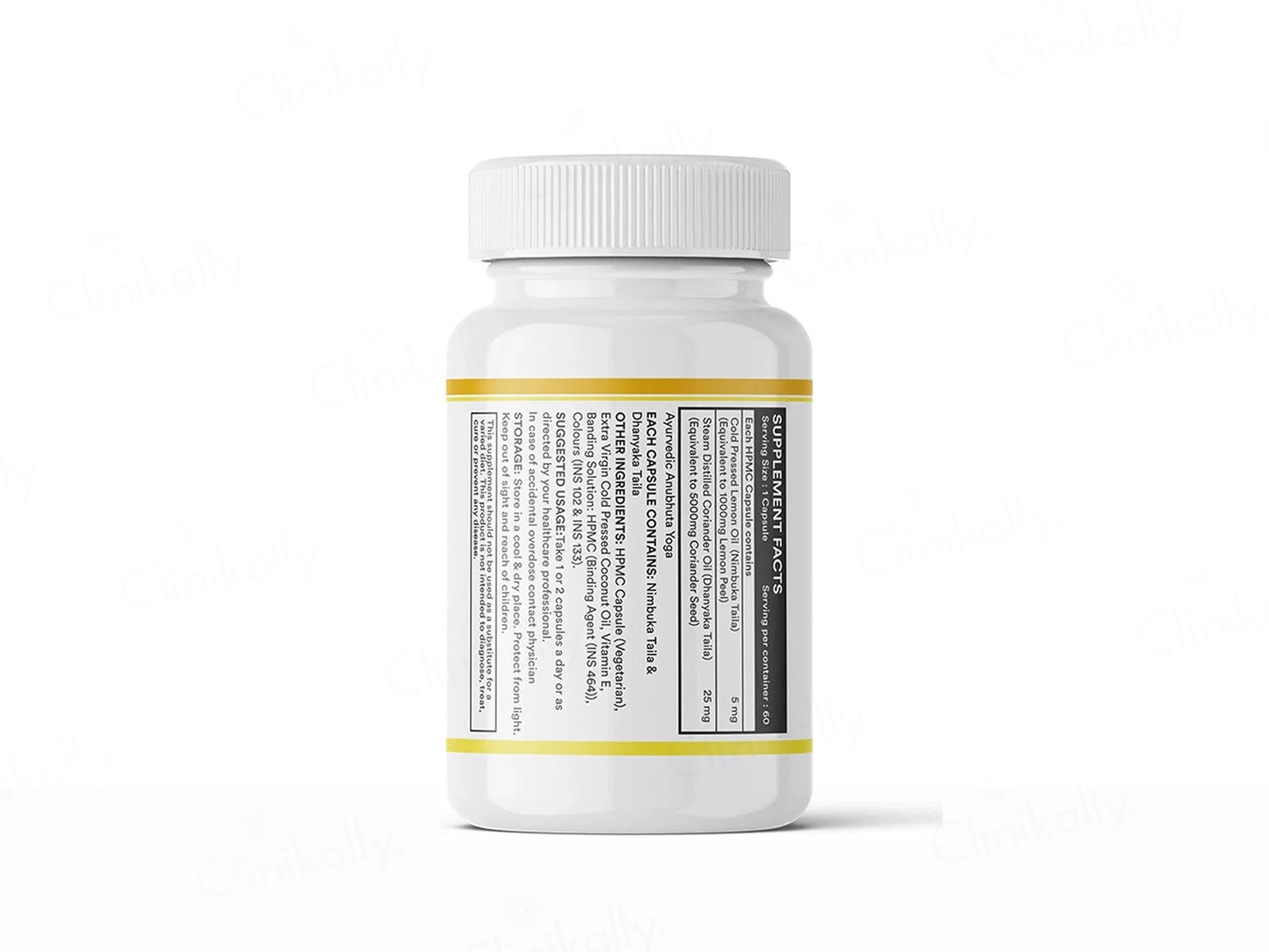 Inlife Natural Lemon Oil  Coriander Oil Liquid Filled Veg Capsule