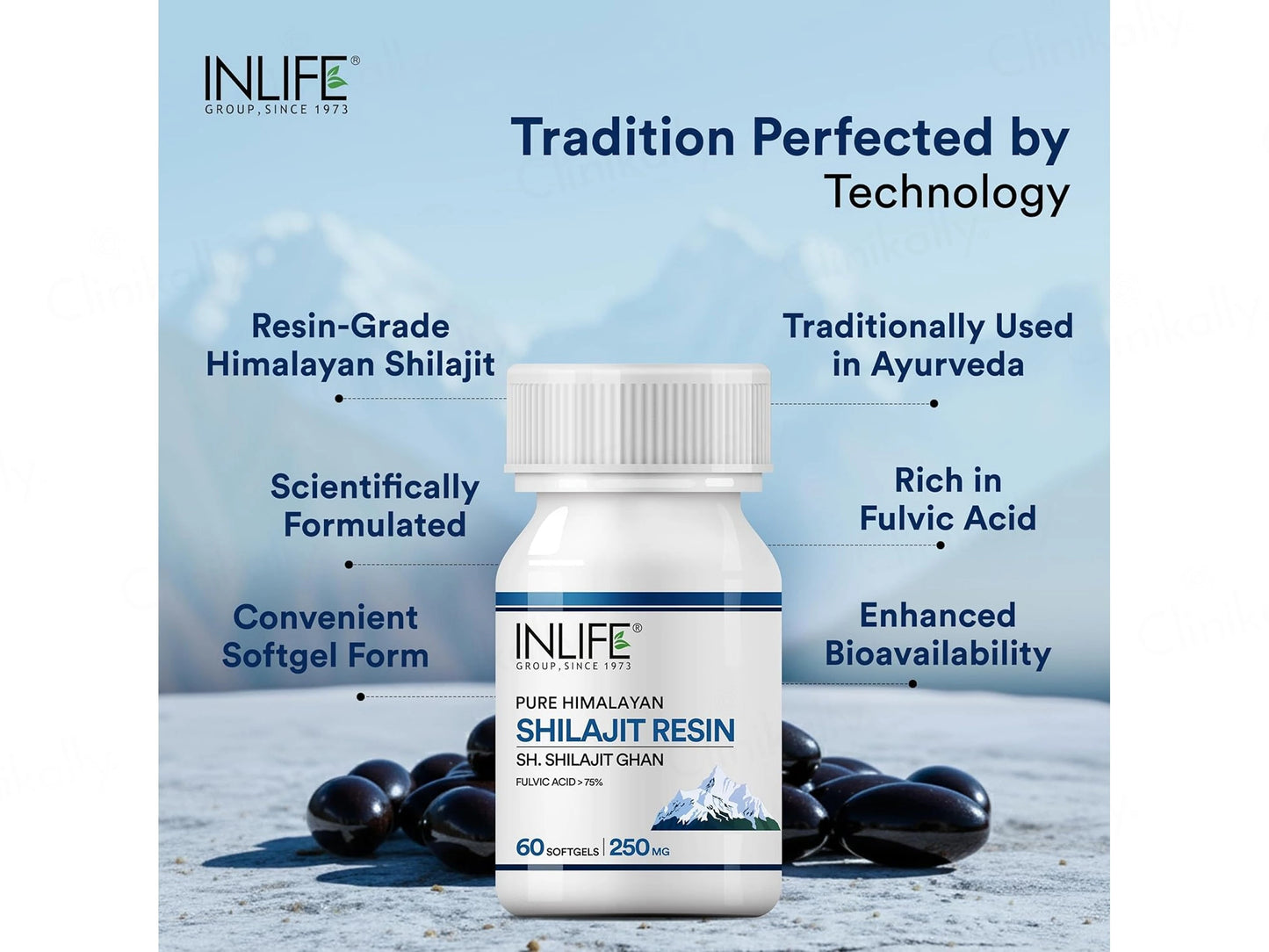 Inlife Pure Himalayan Shilajit 250mg Resin Softgel