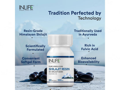 Inlife Pure Himalayan Shilajit 250mg Resin Softgel