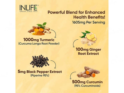 Inlife Turmeric Curcumin 1605mg Nutraceutical Tablet