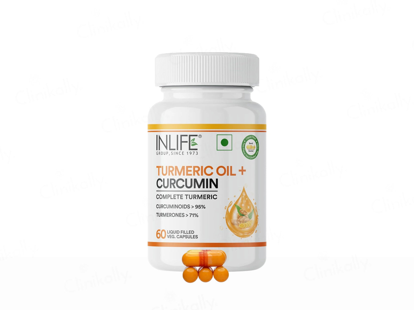 Inlife Turmeric Oil  Curcumin Liquid Filled Veg Capsule