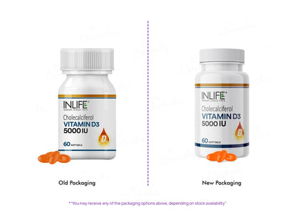 Inlife Vitamin D3 5000 I.U. Cholecalciferol Softgel Capsule