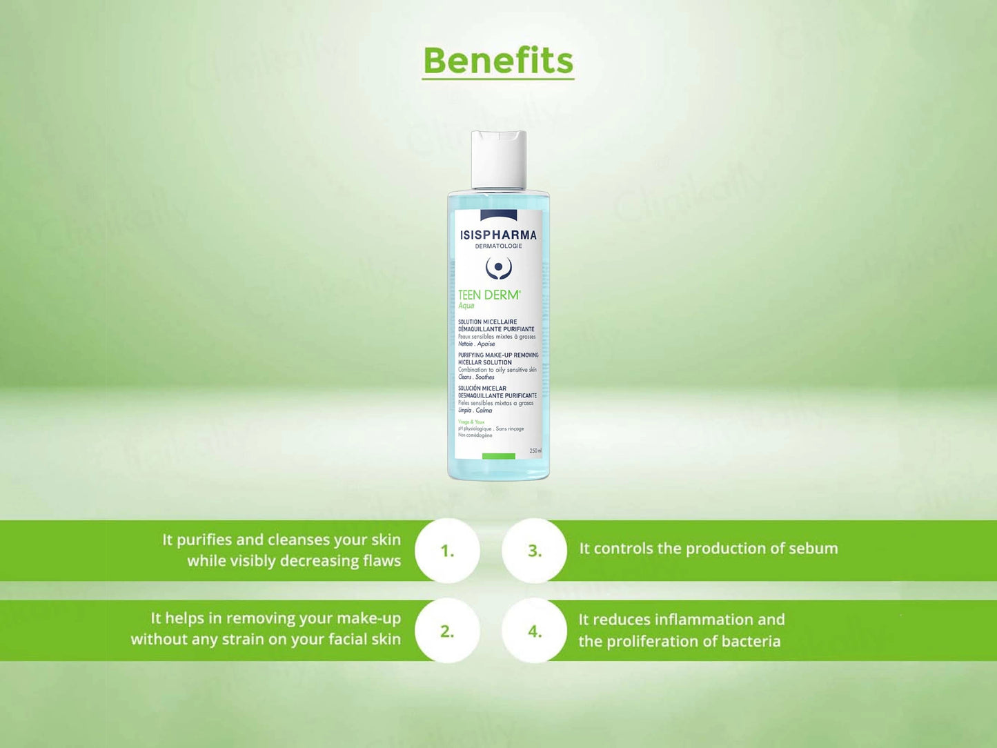 Isispharma Teen Derm Aqua Purifying Make-Up Removing Micellar Solution