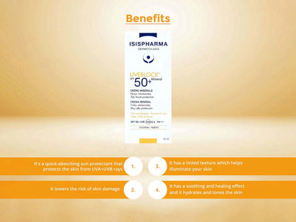Isispharma UVE Block Mineral Cream Sunscreen SPF 50 PA
