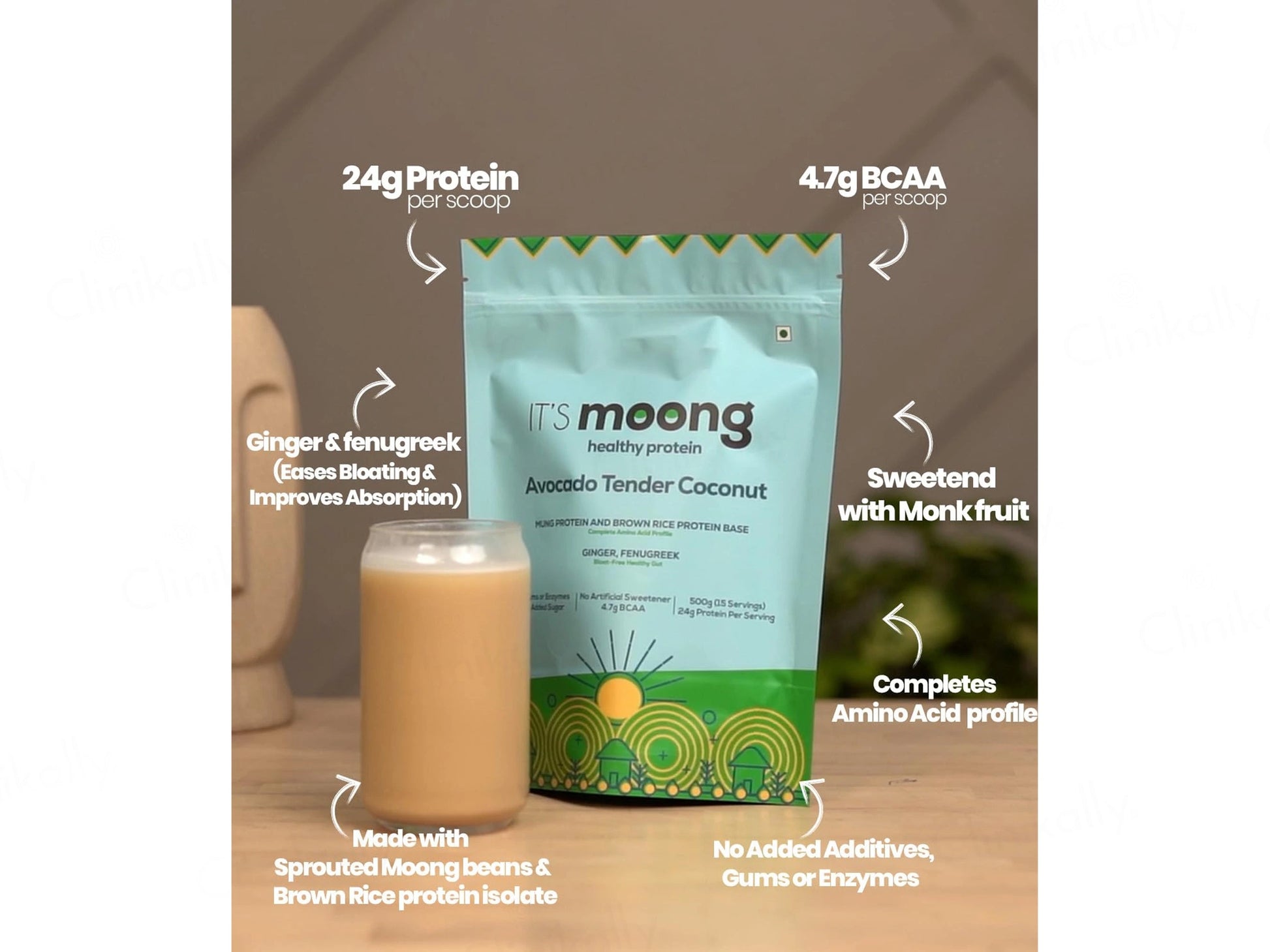 It's Moong Moong Bean and  Brown Rice Plant Protein Supplement Powder