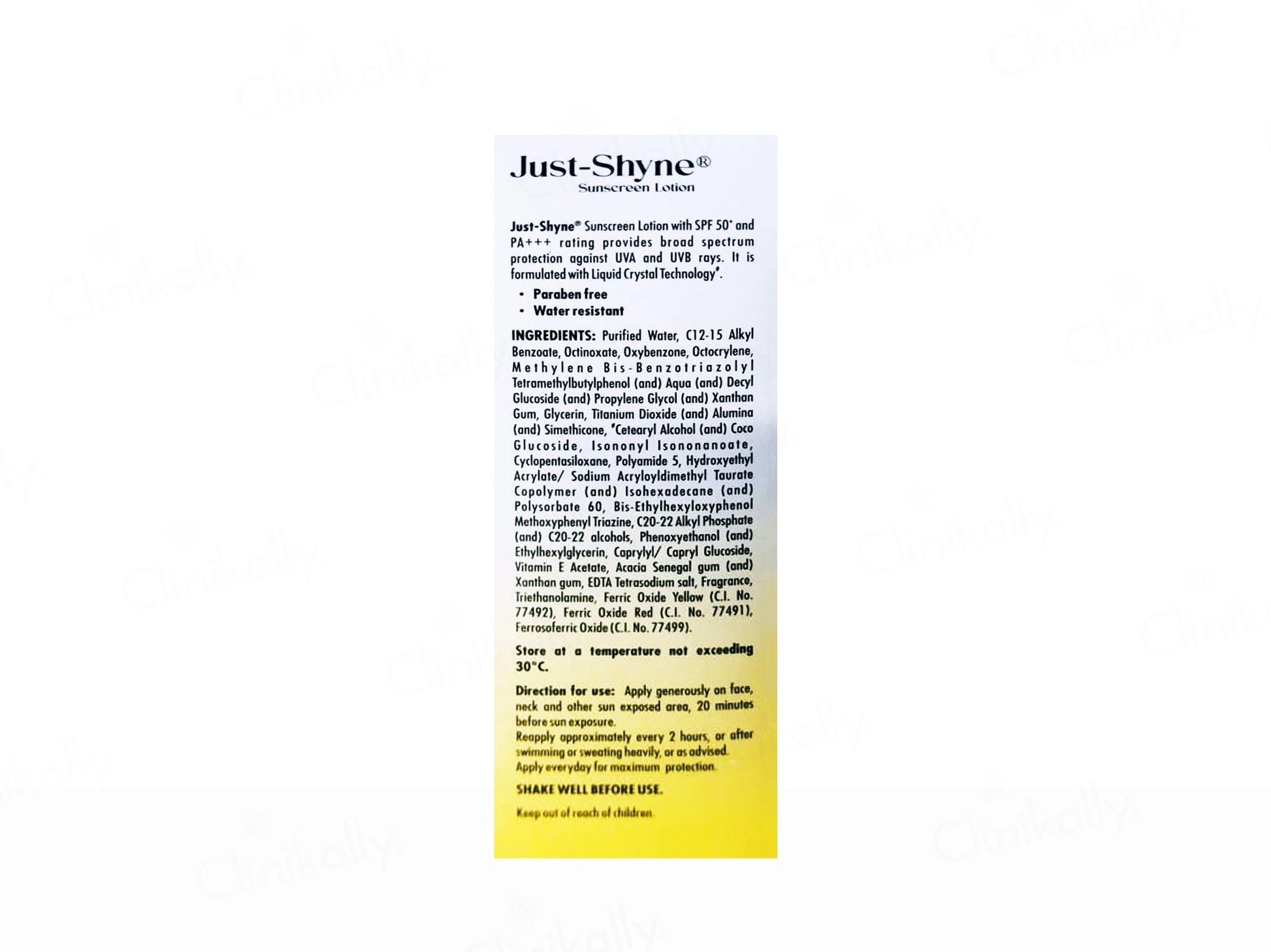Just-Shyne Broad Spectrum Sunscreen Lotion SPF 50