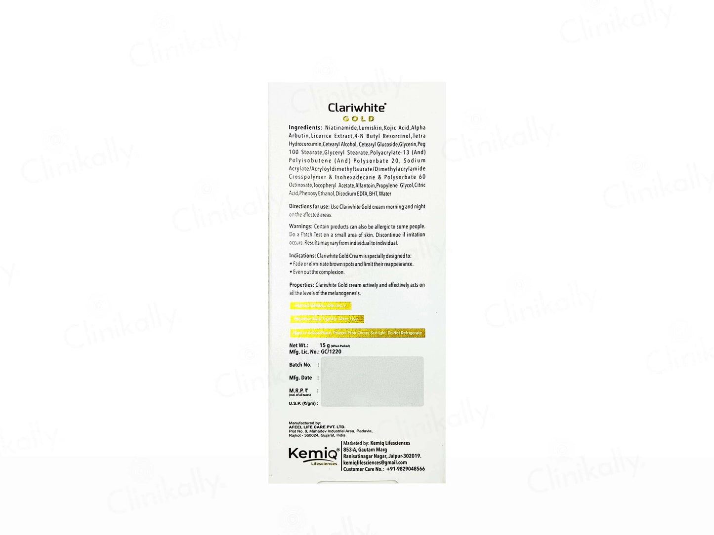 Kemiq Clariwhite Gold Natural Skin Lumination Cream