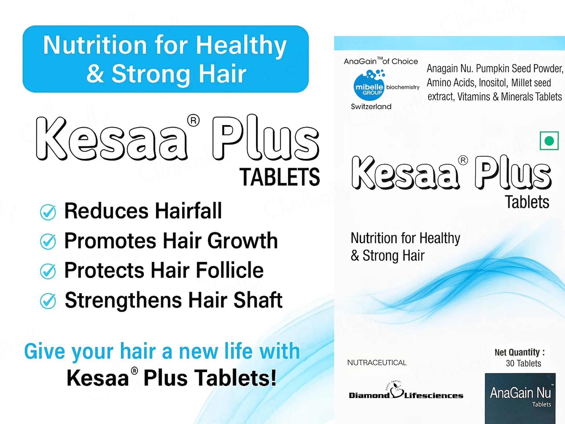 Kesaa Plus Nutraceutical Tablet For Healthy and  Strong Hair