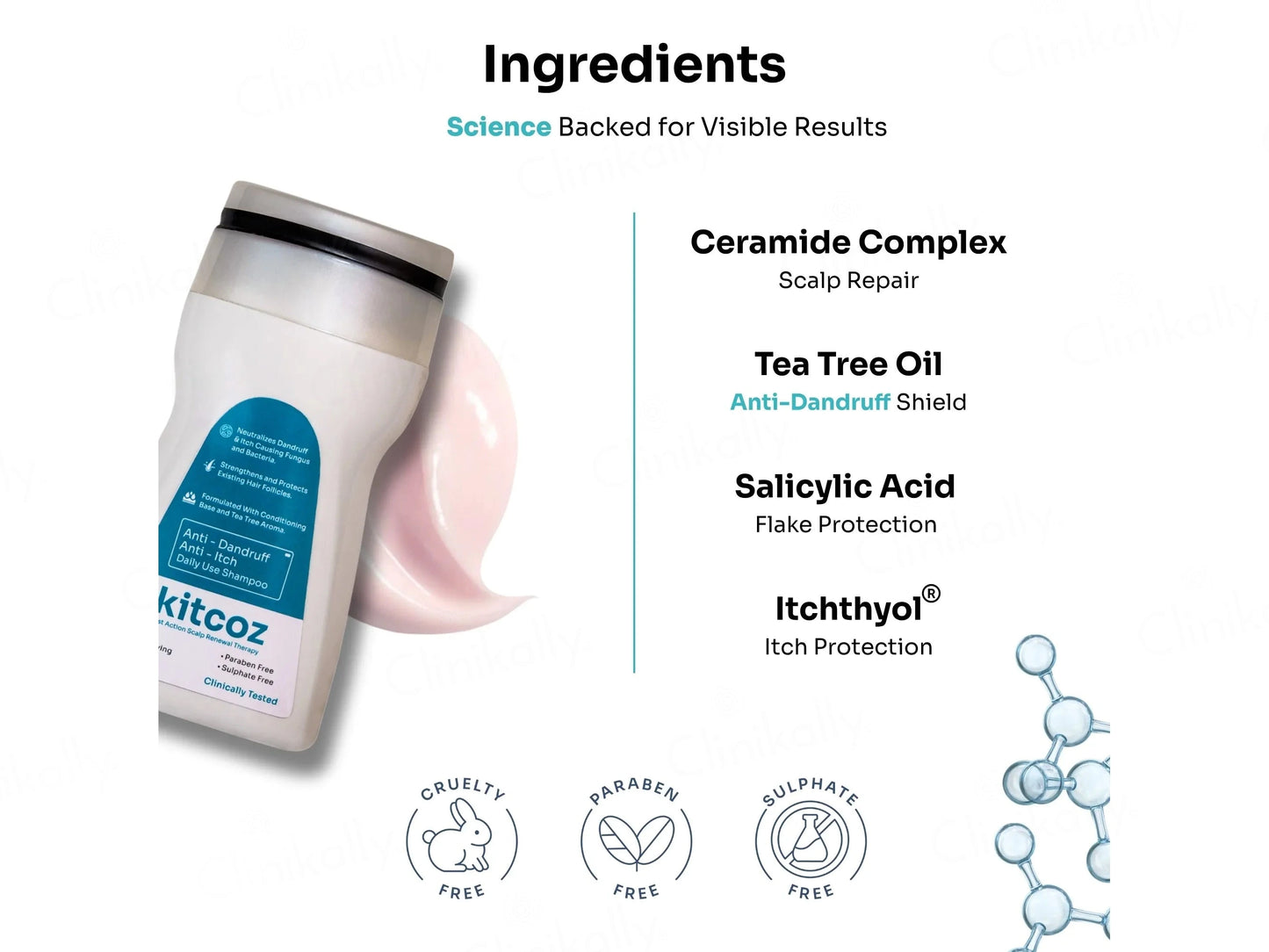 Kitcoz Anti-Dandruff and  Anti-Itch Daily Use Shampoo