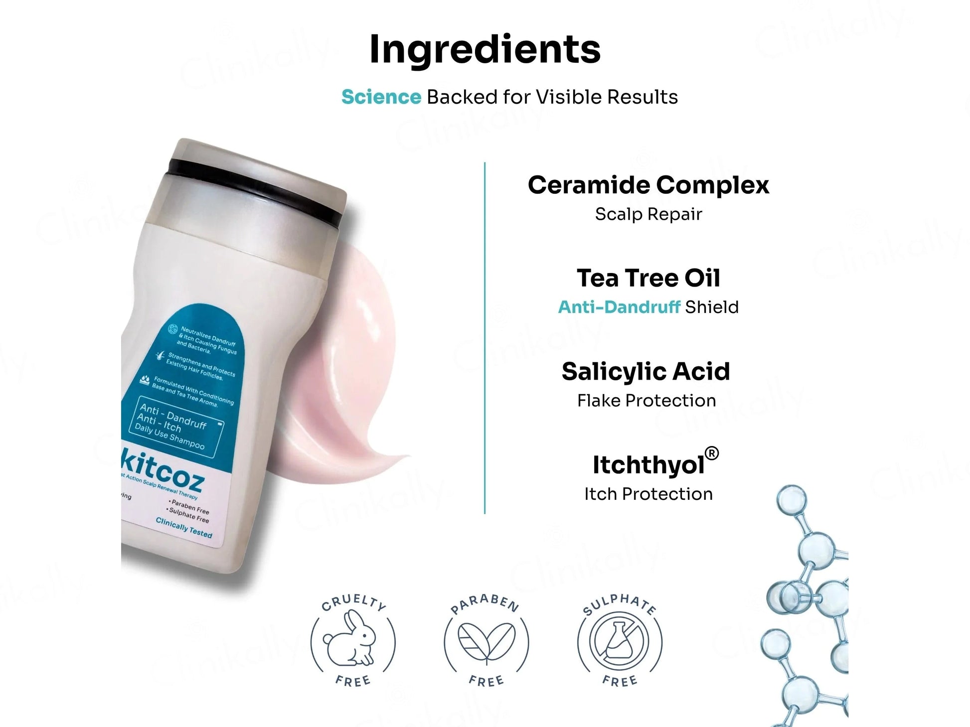 Kitcoz Anti-Dandruff and  Anti-Itch Daily Use Shampoo