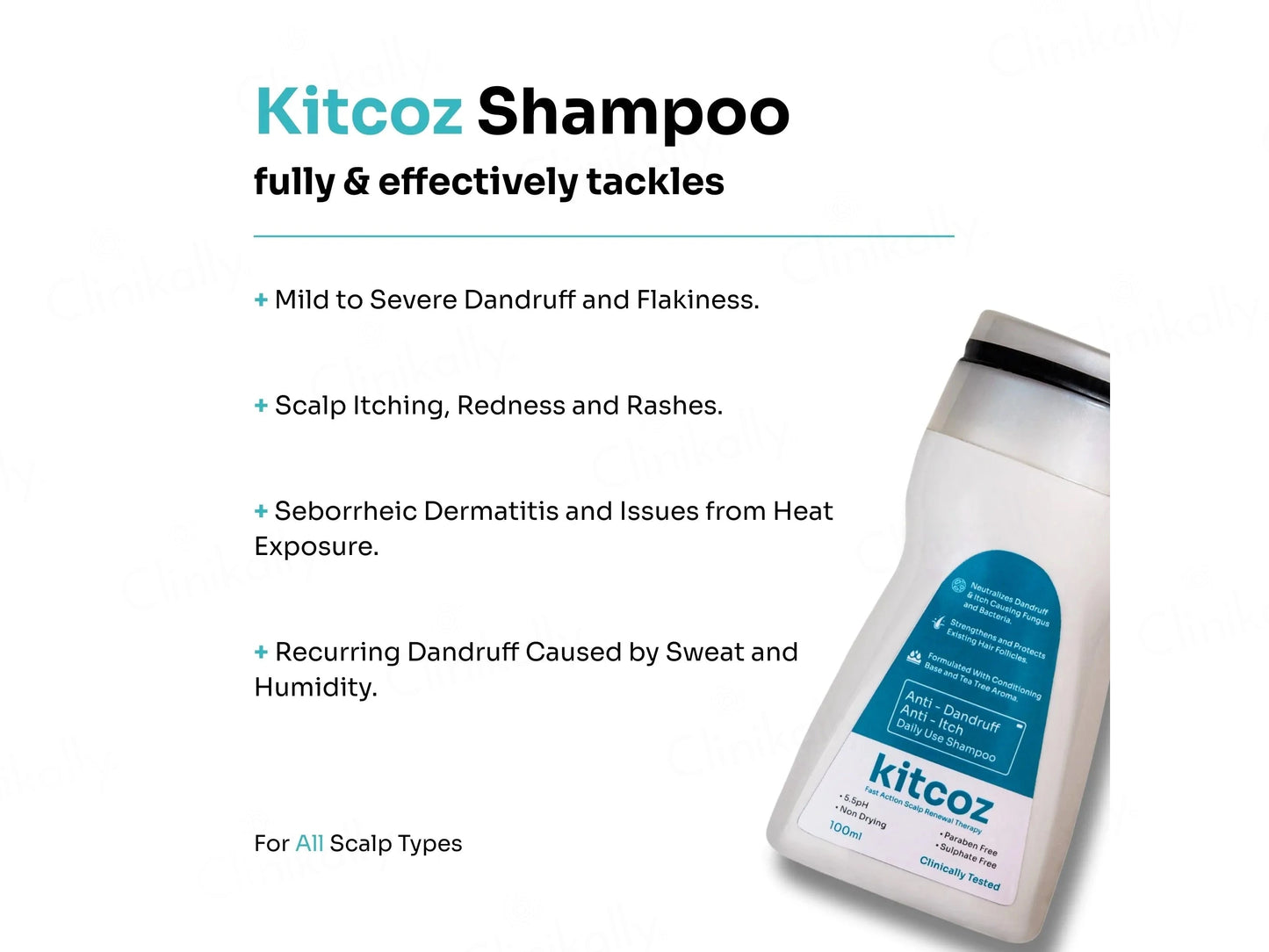 Kitcoz Anti-Dandruff and  Anti-Itch Daily Use Shampoo