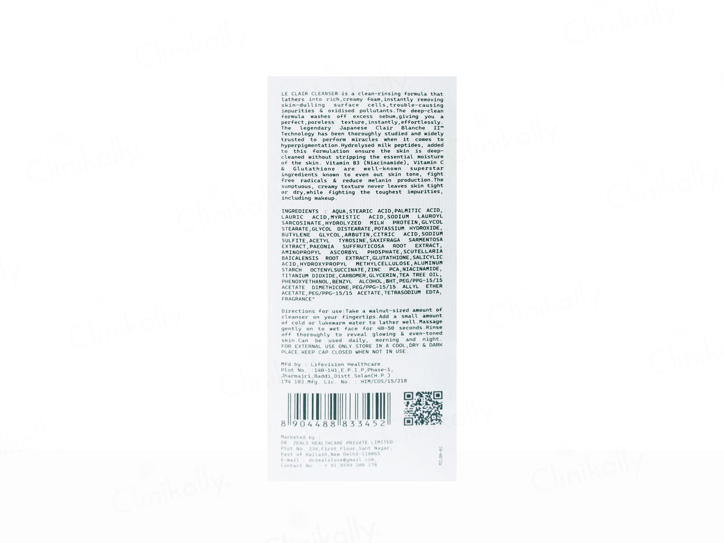 L'aberre Le Clair Intense Brightening Foam Cleanser