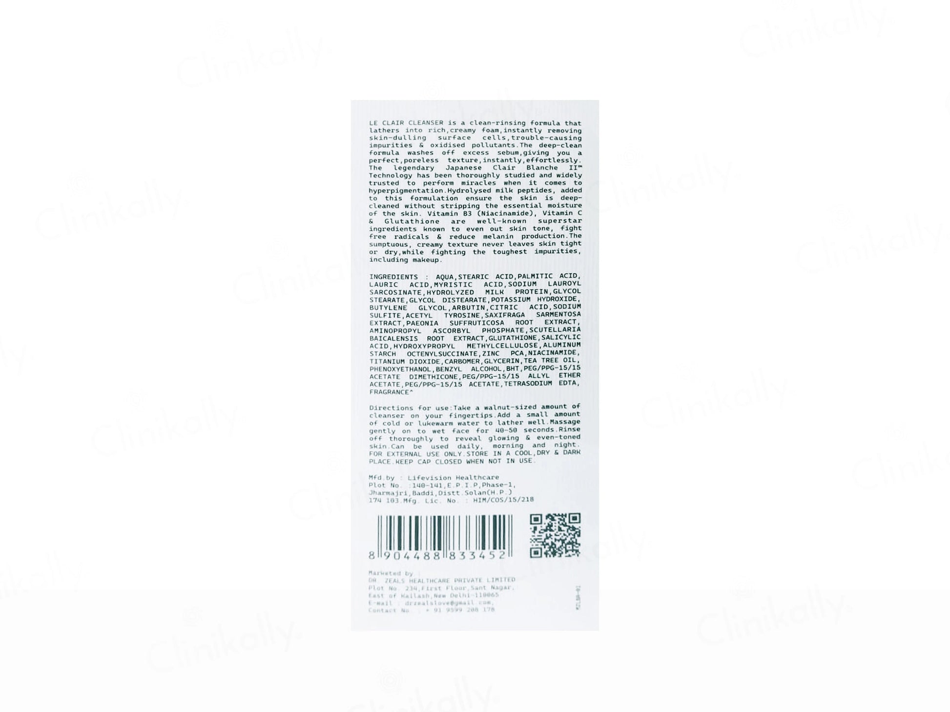 L'aberre Le Clair Intense Brightening Foam Cleanser