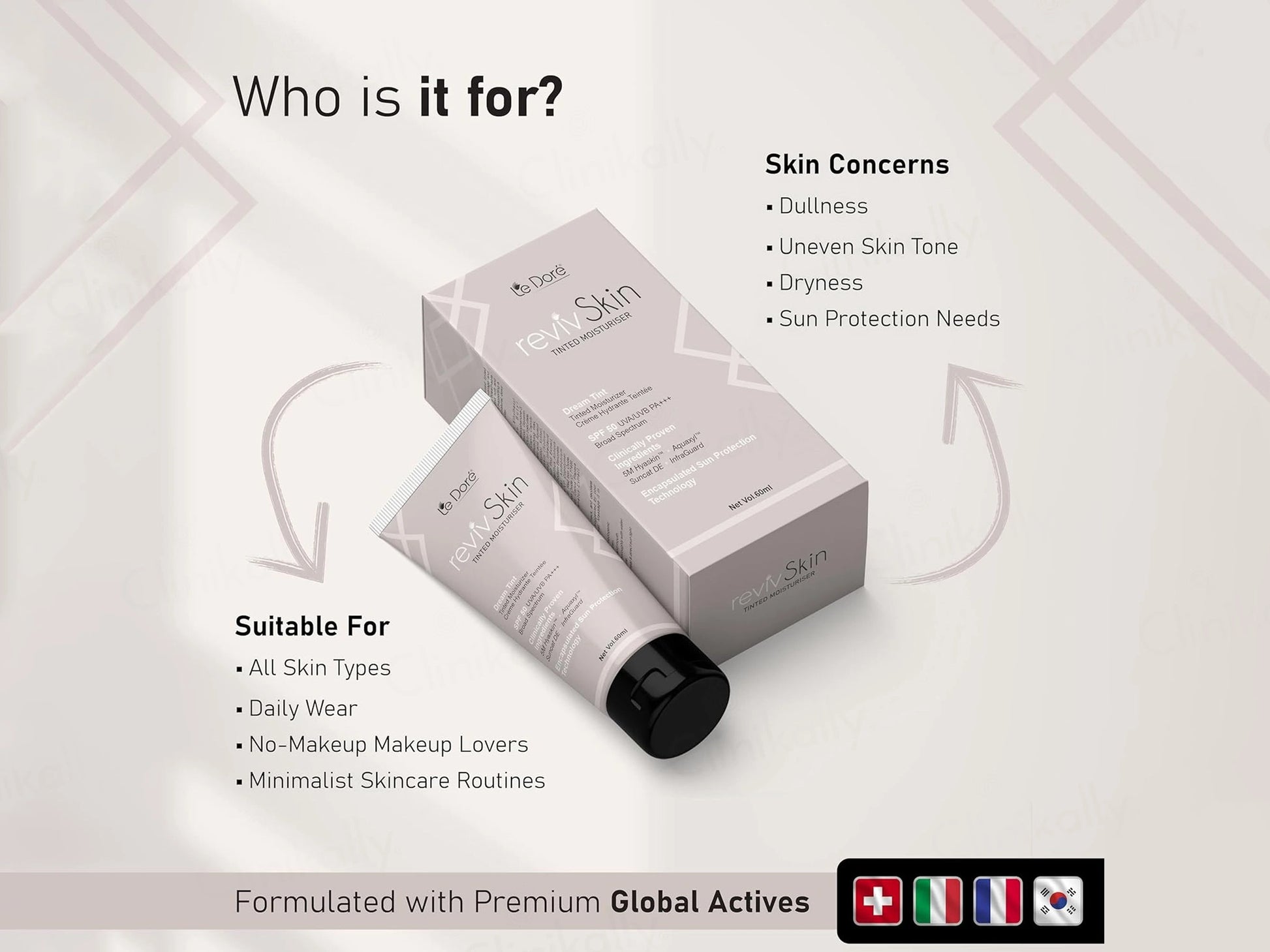 Le Dore RevivSkin Tinted Moisturizer SPF 50 PA