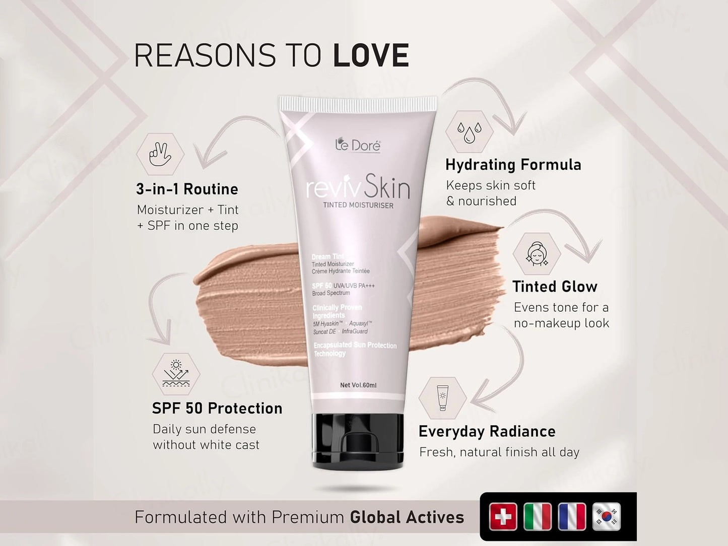 Le Dore RevivSkin Tinted Moisturizer SPF 50 PA