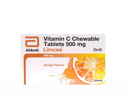 Limcee Vitamin C 500mg Chewable Tablet - Orange Flavour