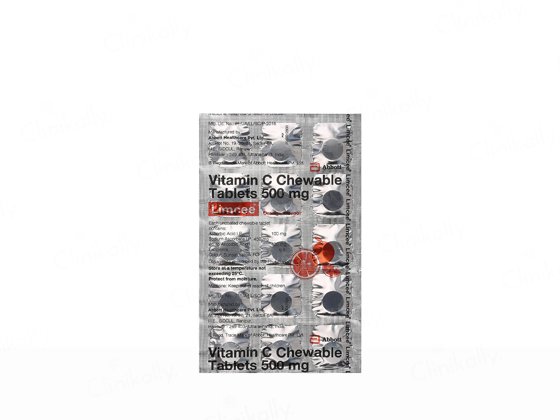 Limcee Vitamin C 500mg Chewable Tablet - Orange Flavour