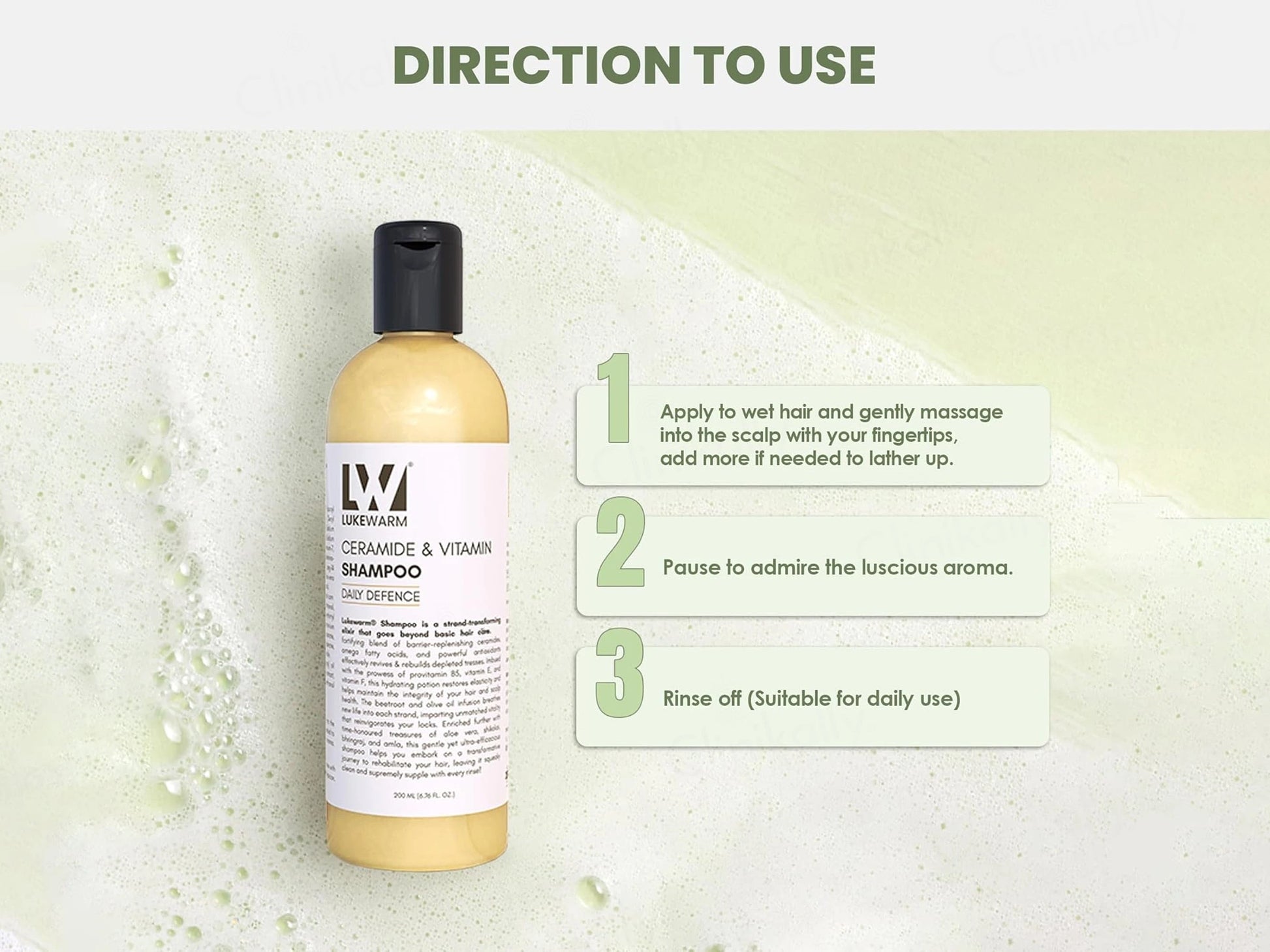 Lukewarm Ceramide and  Vitamin Daily Defence Shampoo