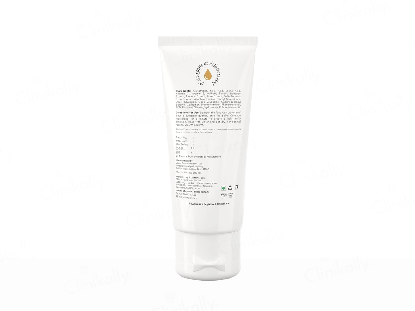 Lukewarm Glutathione Cleansing and  Brightening Face Wash