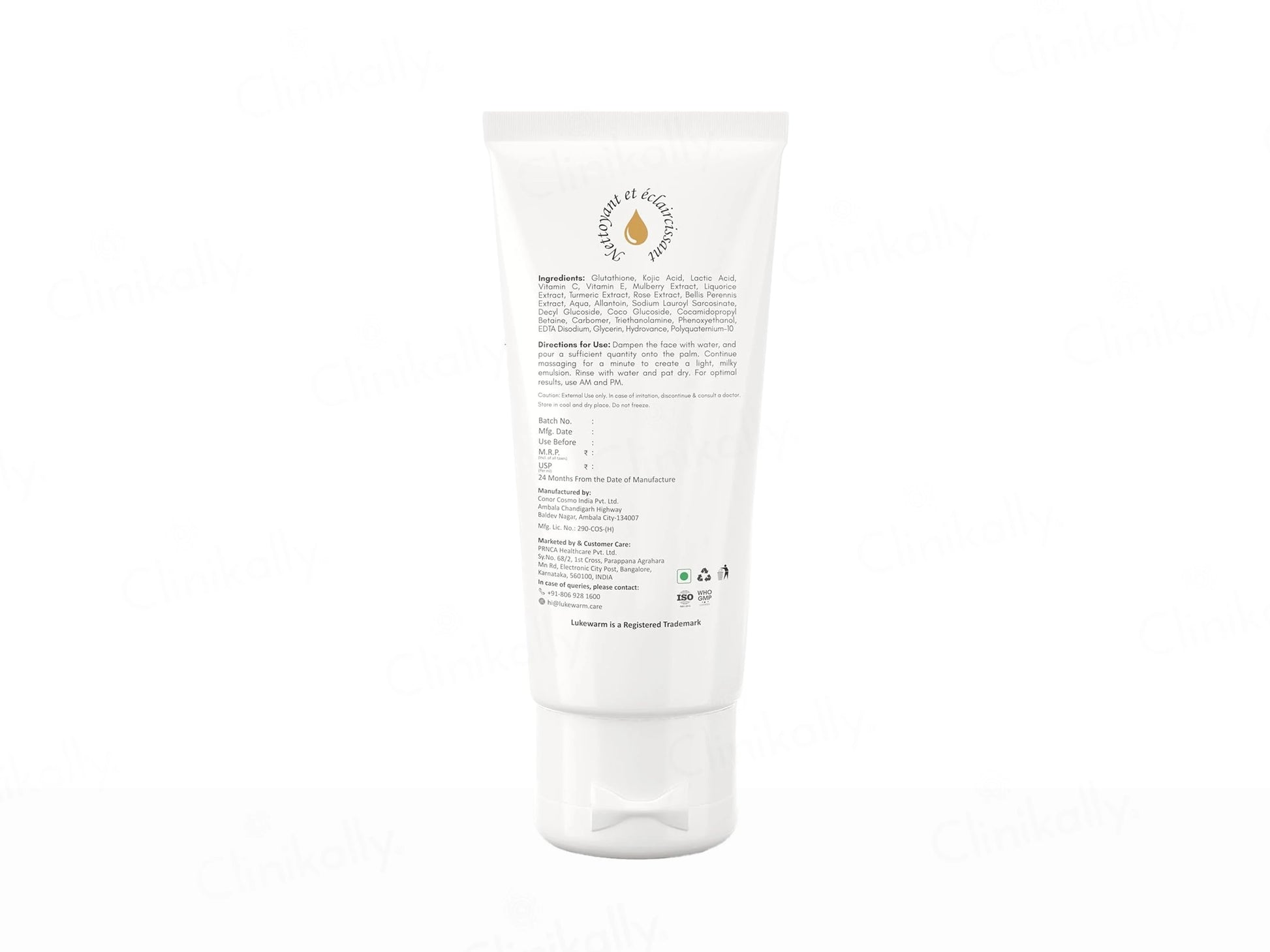 Lukewarm Glutathione Cleansing and  Brightening Face Wash