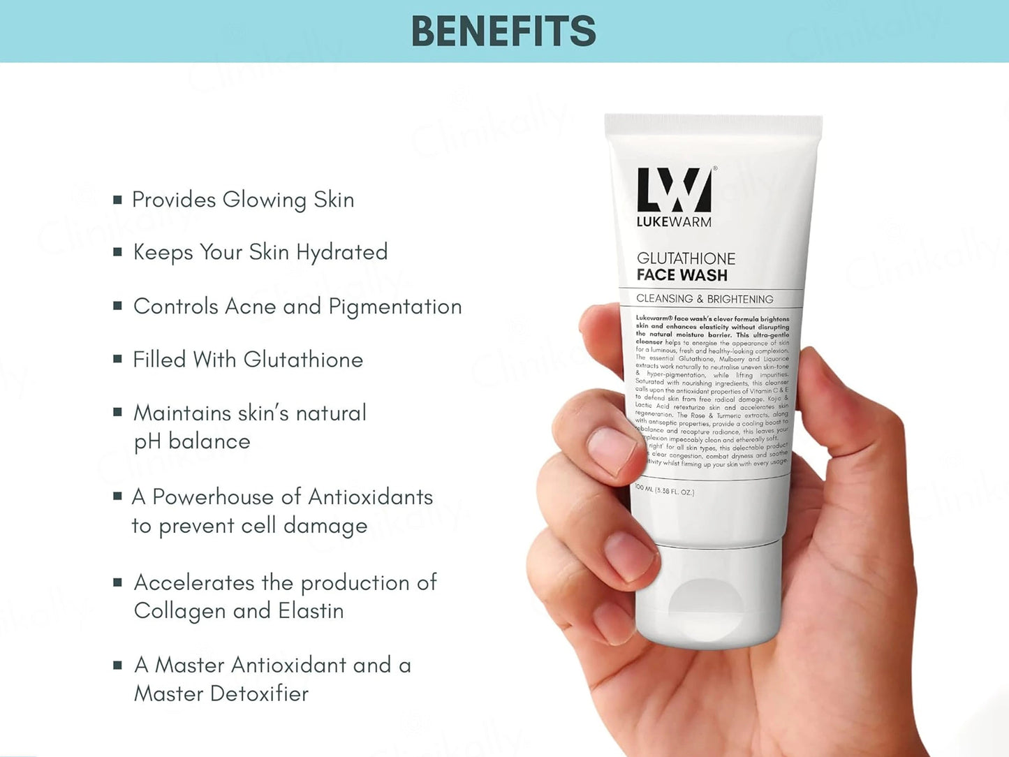 Lukewarm Glutathione Cleansing and  Brightening Face Wash