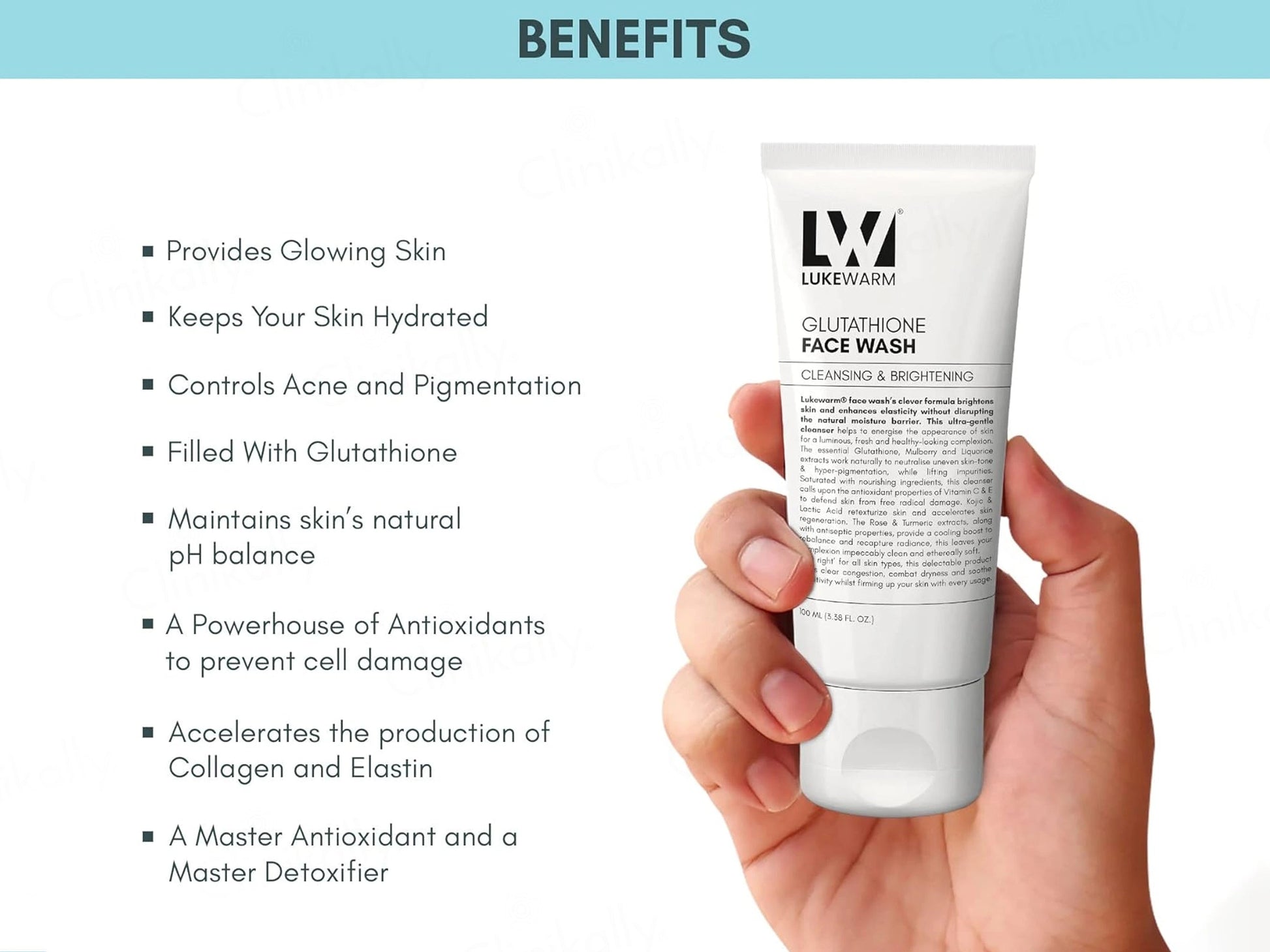 Lukewarm Glutathione Cleansing and  Brightening Face Wash