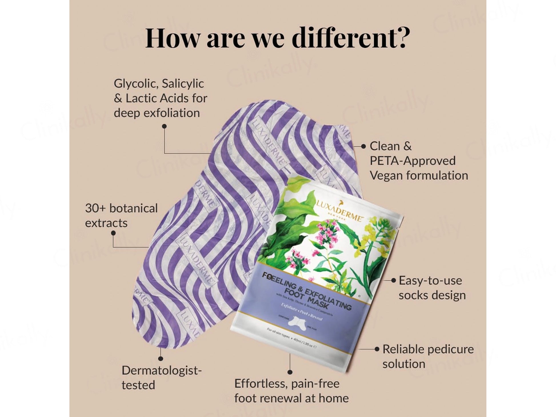 LuxaDerme Peeling and  Exfoliating Foot Mask