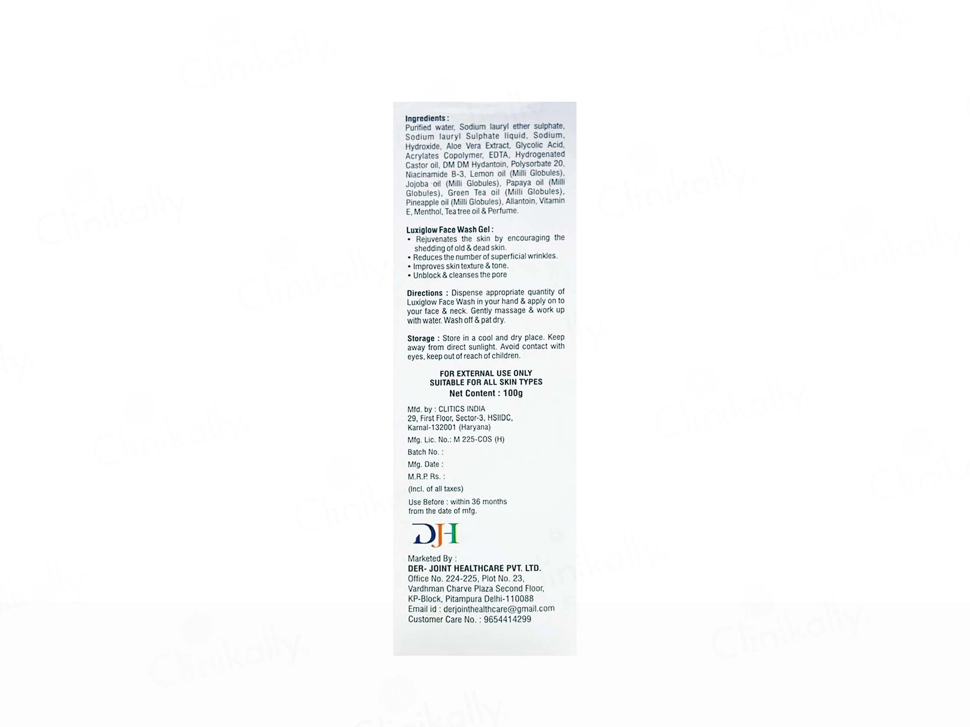 Luxiglow Triple Action Face Wash Gel