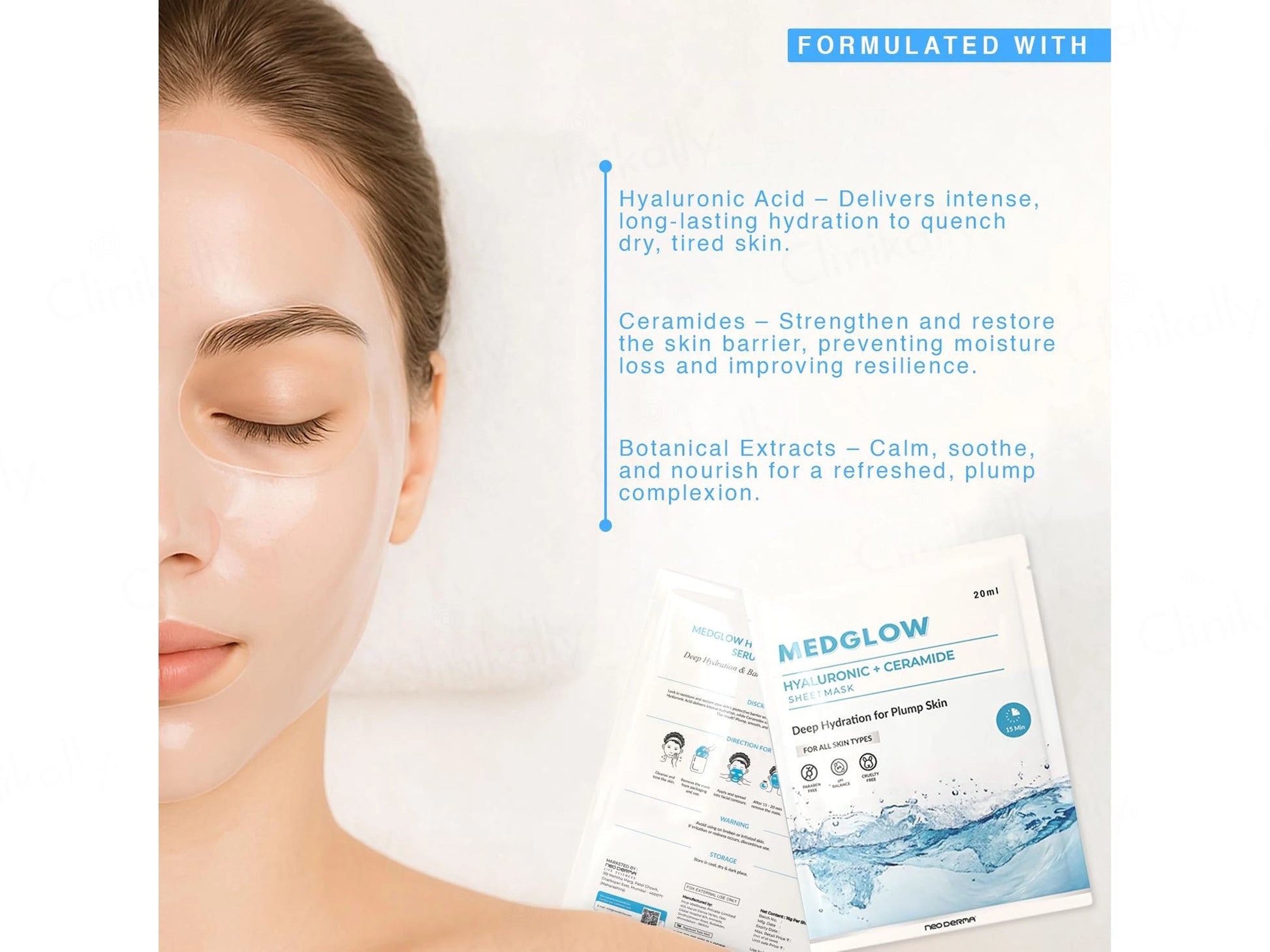 Medglow Hyaluronic  Ceramide Face Sheet Mask