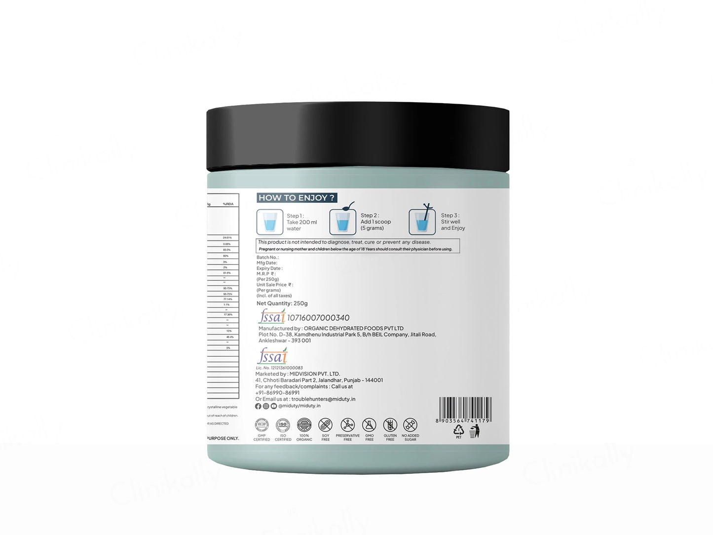Miduty 100 Percent Organic Alkalizing Supergreens Powder