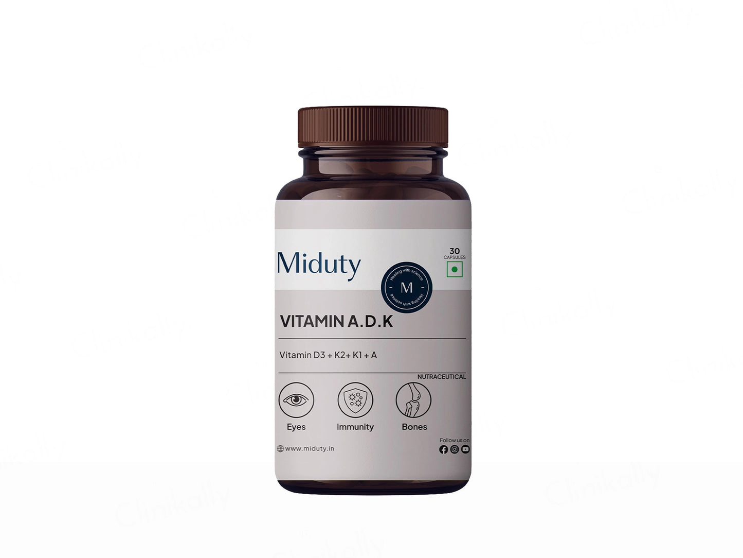 Miduty A.D.K Vitamin D3  Vitamin K2  Vitamin A Capsule