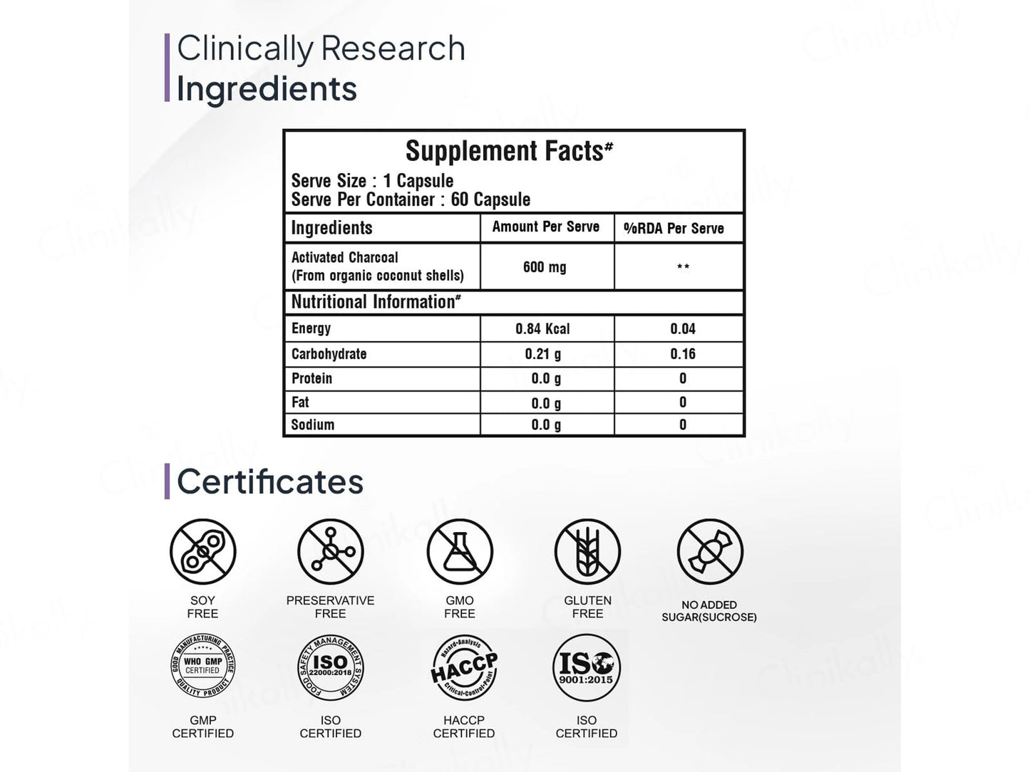 Miduty Activated Charcoal Nutraceutical Veg Capsule