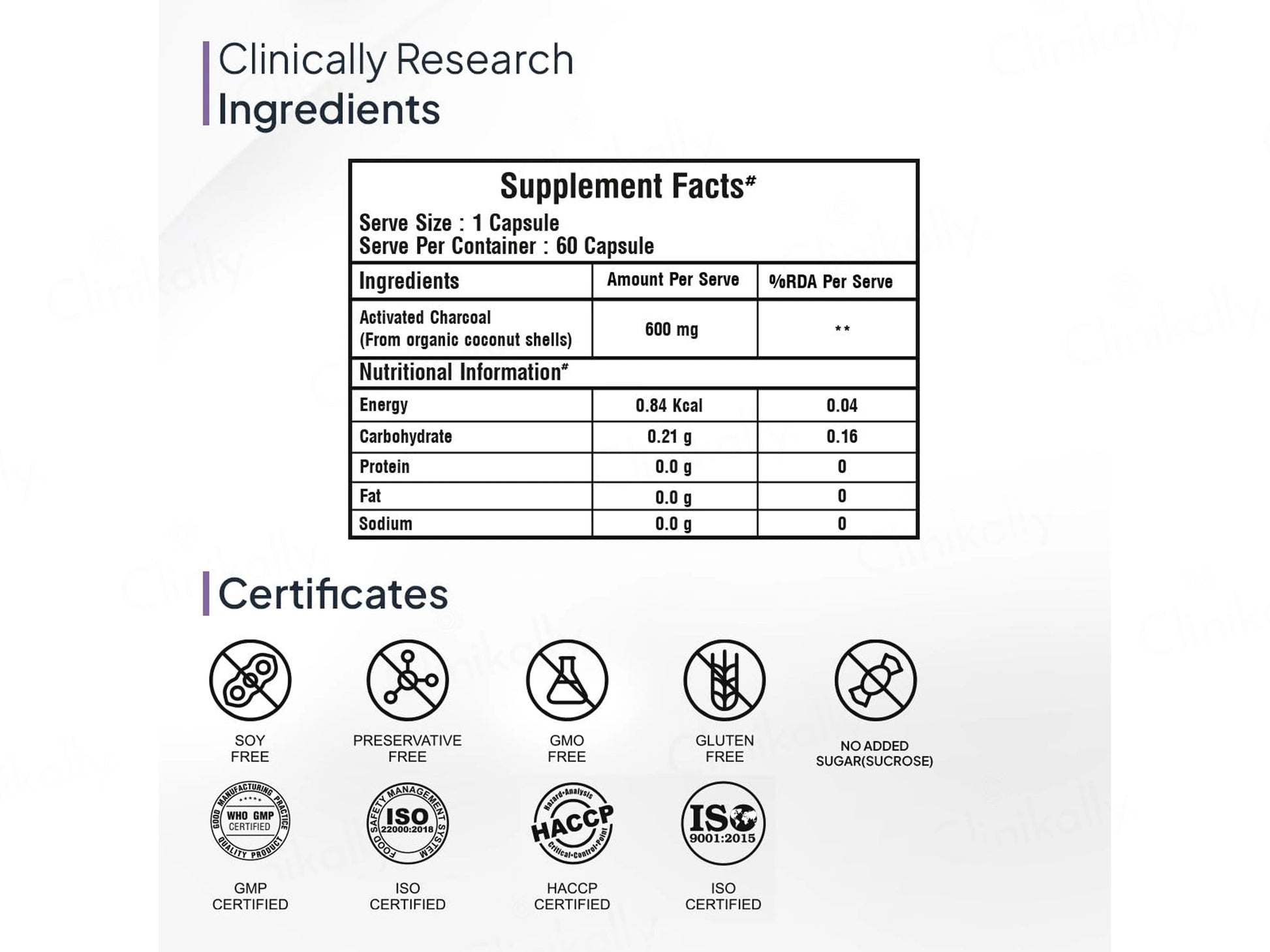 Miduty Activated Charcoal Nutraceutical Veg Capsule