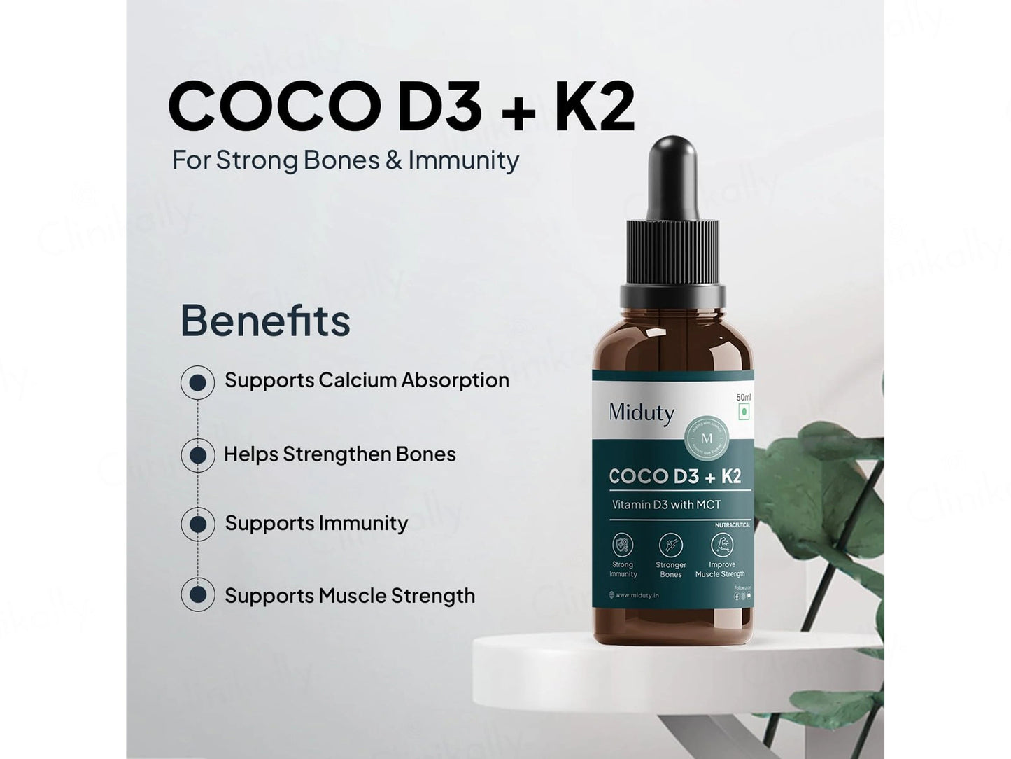 Miduty Coco D3  K2 In MCT Oil Nutraceutical Drop