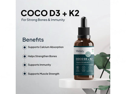Miduty Coco D3  K2 In MCT Oil Nutraceutical Drop