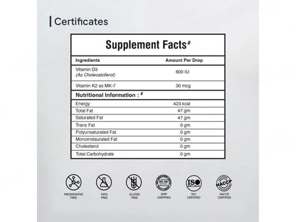 Miduty Coco D3  K2 In MCT Oil Nutraceutical Drop