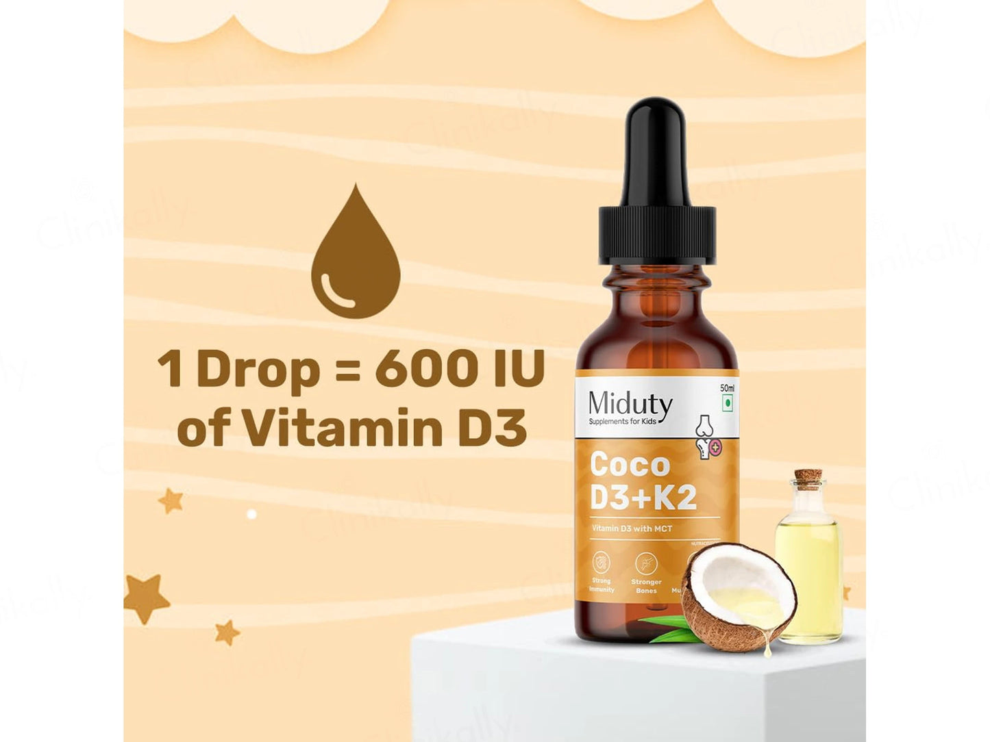 Miduty Coco D3  K2 With MCT Nutraceutical Drop For Kids