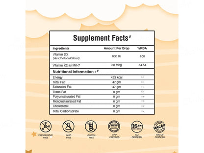Miduty Coco D3  K2 With MCT Nutraceutical Drop For Kids