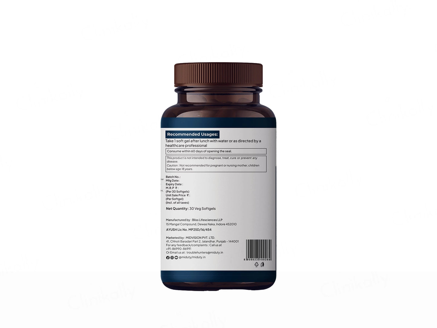 Miduty Pure and  Natural Vitamin E Veg Softgel Capsule