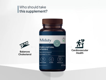 Miduty Pure and  Natural Vitamin E Veg Softgel Capsule