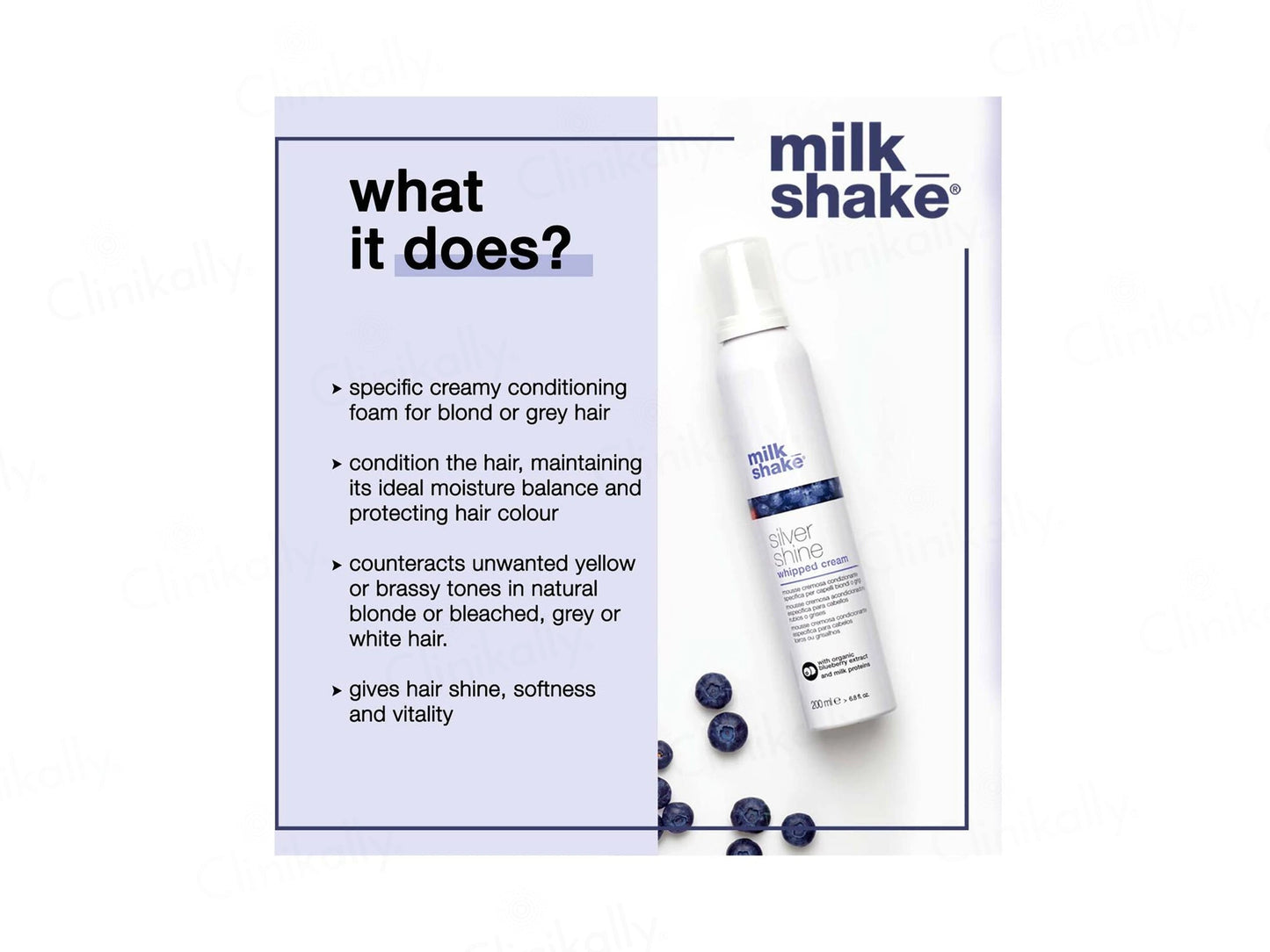 Milk Shake Silver Shine Whipped Cream For Blond and  Grey Hair