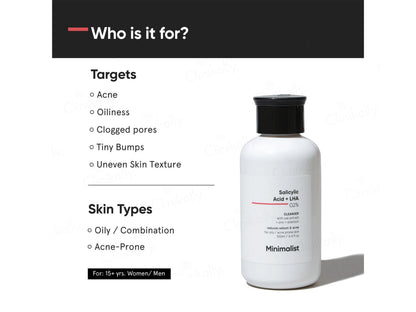 Minimalist 2 Percent Salicylic Acid  LHA Face Cleanser