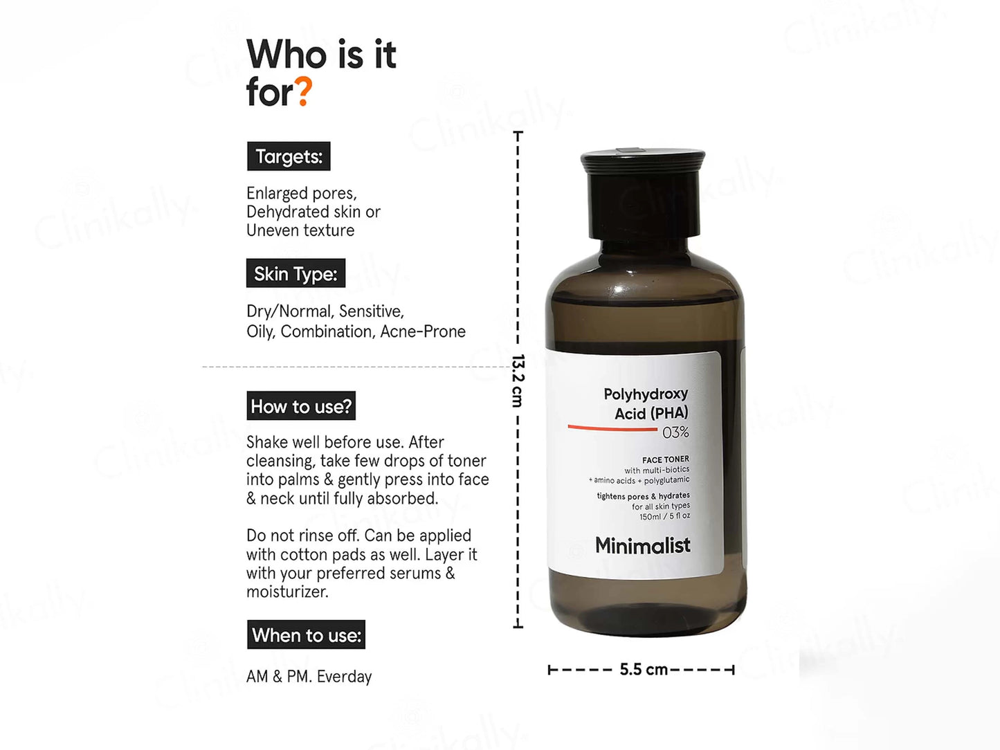 Minimalist 3 Percent Polyhydroxy Acid PHA Face Toner