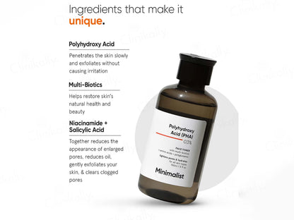 Minimalist 3 Percent Polyhydroxy Acid PHA Face Toner