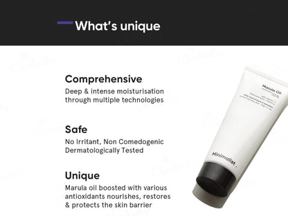 Minimalist 5 Percent Marula Oil Moisturizer For Dry Skin