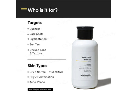 Minimalist 7 Percent ALA and  AHA Brightening Cleanser